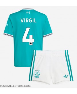 Günstige Liverpool Virgil van Dijk #4 3rd trikot Kinder 2025-26 Kurzarm (+ Kurze Hosen)